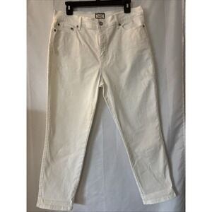 Levi's 512 White Jeans Capri Womens 14 Perfectly Slimming Ankle Pencil